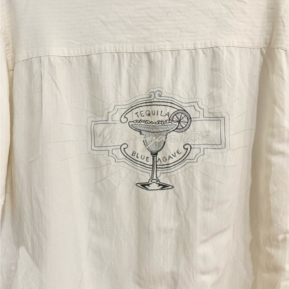Cubavera White Embroidered  Tequila Blue Agave Margarita Shirt Men XXL - Picture 7 of 8